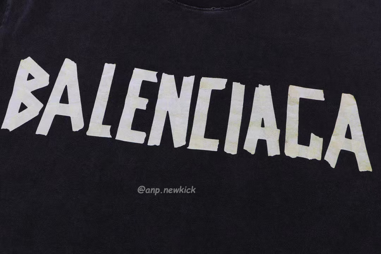 Balenciaga Tape Type T Shirt Black (4) - newkick.org
